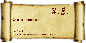 Wurm Emese névjegykártya